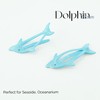 4 Pcs Dolphin Snap Clips Glitter Light Blue Hair Clips