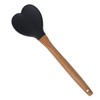 Yansumi Heart-Shaped Silicone Spatula with Wooden Handle for Nonstick Cookware-Kitchen
