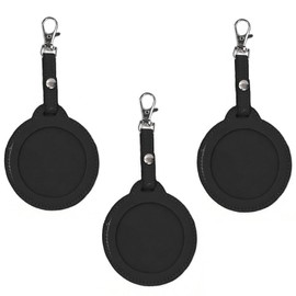 YANYULI 3pcs PU Leather Transparent Painbag Storage Anti-Scratch Can Badge Cover Protective Cover for Keychain Cartoon Goods Picture Frame, Black, No