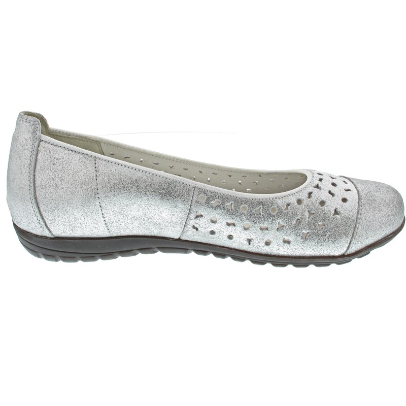 Waldläufer Hesima Ballerina Silver, Glitter silver., 40 UK wide