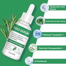 Pure 2% Hyaluronic Acid Serum with 4% Rosemary Verbena Extract (3 Pack 1fl.oz/30ml Each)