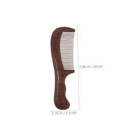 FOMIYES Ergonomic Handmade Wooden Hair Comb with Curved Handle for Women Fine Tooth Static Scalp Massage Comb Gentle Chinese Style Parting Hair Styling Tool