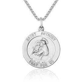 IceCarats 925 Sterling Silver Saint Anthony Medal Necklace Chain Pendant Charm Only