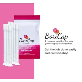 BoriCap Boric Acid Vaginal Suppository Applicators, 7 Applicators - Hygienic Solution for Easy Glide Applicator Insertion - Washable and Reusable
