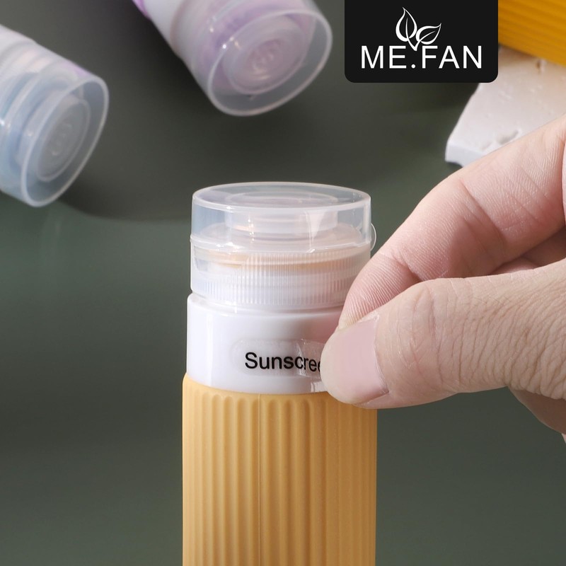 ME.FAN Travel Bottles for Toiletries, TSA Approved 3oz Silicone Travel