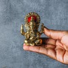 Desi Favors Brass Plated Ganesha Idol | Natural Gold Mini
