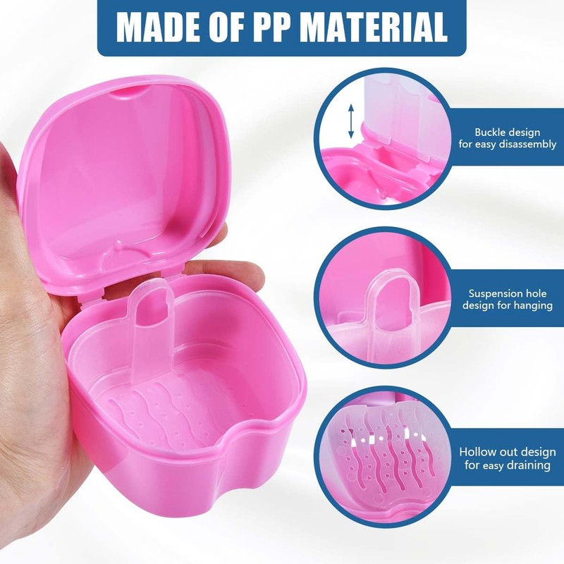 KISEER KISEER 2 Pack Colors Denture Bath Case Cup Box