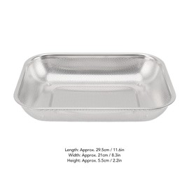 Rectangular Strainer Basket Stainless Steel Colander Strainer, Convenient Drainage, Moderate Capacity, Suitable for Washing Vegetables, Fruits, and Rice (S)