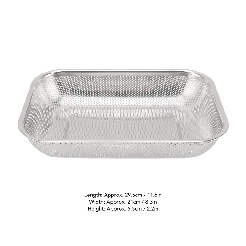 Rectangular Strainer Basket Stainless Steel Colander Strainer, Convenient Drainage, Moderate