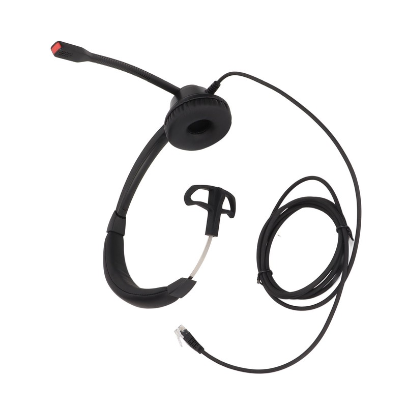 RJ9 Telephone Headset Noise Cancelling Unilateral Corded Business Headphone with