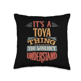 Toya Name Gifts By Vnz Toya Name Throw Pillow, 16x16, Multicolor