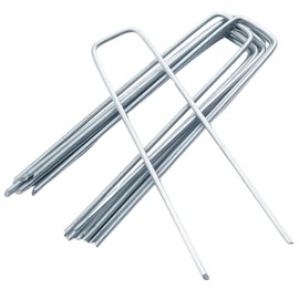 Garden Mile 20pc Weed Membrane Pegs 6" Inch / 150mm Garden Stakes For Weed Fabric Ground Pegs Heavy Duty U Pins Galvanised Metal Stakes For Securing Artificial Grass, Netting, Tents