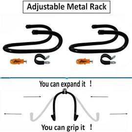 Pmsanzay 2 Pack Wall Mount Laptop Holder, Laptop Organizer Rack Storage Shelf, Screw-in Universal Adjustable Hooks for Macbooks, Surface, Keyboards, Mouse, Switch, Routers, Modems,Tablets & More