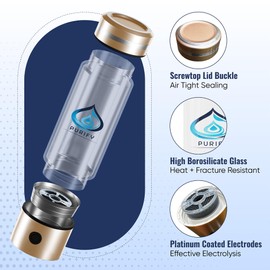 PURIFY™ - Hydrogen Water Bottle, 330ml Hydrogen Water Generator, Hydrogen Water Machine with Platinum SPE/PEM Electrolysis Technology, Hydrogen Water Bottle UK