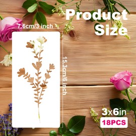 18PCS Plant Stencils,Reusable Flower Stencils Painting Crafts Templates Floral Leaves Drawing Stencil for Wood DIY Craft Template for Painting on Furniture, Canvas, Wall, Home Decor