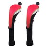 Andux 2Pcs/Set Long Neck Gold Golf Hybrids Club Head Covers