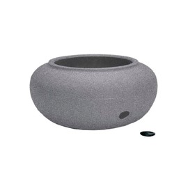HC Companies 21" Decorative Plastic Outdoor Garden Hose Storage Pot, Granite