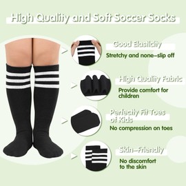 Kids Toddler Youth Cotton Soccer Socks Knee High Soft Tube Socks Long Sport Stockings for Boys Girls Rainbow & White Rainbow 6-9 Years