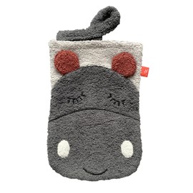 kikadu Hippo Children's Face Cloth with Animal Face Made from 100% GOTS Certified Organic Cotton
