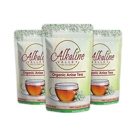 Anise Tea - 100% Organic and Alkaline - 15 Unbleached/Chemical-Free Anise Tea Bags - Pack of 3 - Caffeine-Free, No GMO