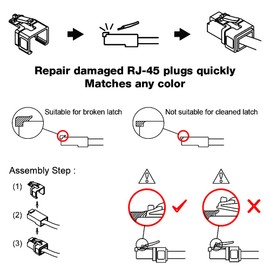Construct Pro RJ-45 Easy Plug Repair for Cat5e & Cat6 (Clear | Bag of 50)