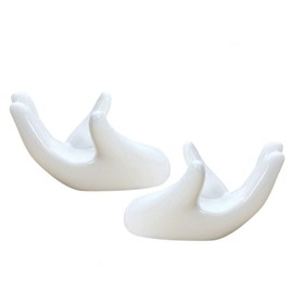 Set of 2 White Ceramic Handcrafted Hand Holder Support Stand For 6 Holes /12 Holes Zelda Ocarina