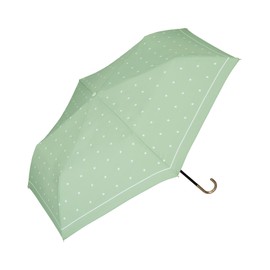 2024 Wpc. 2877-014-002 Folding Umbrella, Rim Line Star, Mini, Green, Rain Umbrella, Ribs, 19.3 inches (49 cm), Lightweight, Rain or Shine, Women's, Star, Adult, Cute, Stylish, Commuting to Work or