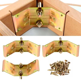 Pisman Table Leg Corner Bracket Set of 4 Includes Screws to Provide Strong Support for Legs and Skirts, Used Strengthen Rickety Bench Legs, Dining Repair Desks