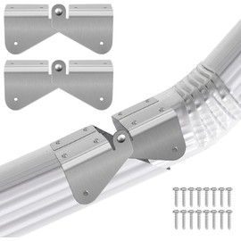Farady 2 Pack Gutter Extension Hinge Stainless Steel Downspout Extension Flip-Up Hinge with Fixing Screws Easy Installation on Rectangle or Square Downspout