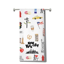 MYSOMY New York Kitchen Towel New York Kitchen Decor New York City Skyline Gifts New York Icon Kitchen Hand Towel (New York city UK)