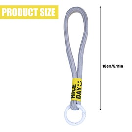 Set of 2 Keychains, Short Nylon Lanyards, Carabiner Keyrings and Key Chains, Detachable Collar, Long Paracord Keychain on Wrist