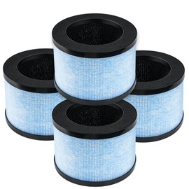 iAmoy MK01 HEPA Replacement Filter Compatible with AROEVE MK01 MK06 Pomoron Conopu DH-JH01 DH-JH06, ToLife TZ-K1 and Kloudi DH-JH01, 360° 3-in-1 Filtration, Pack of 4