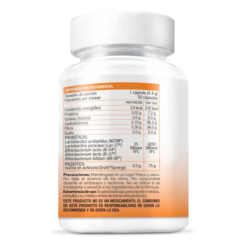 BIO B Probióticos 25 billones UFC + prebióticos | 30
