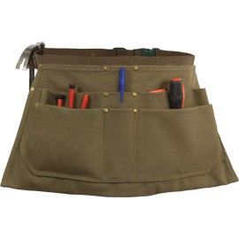 Rothco Olive Canvas Waist Work Apron Woodwork Tool Waist Apron With Six Pouches