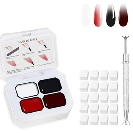 AIJIMEI Ombre Gel, Gradient Painting Gel, Ombre Gel Nail Polish, Including 100 Nail Sponges And Grabbing Pen Suitable For Salons And Family DIY (B11)
