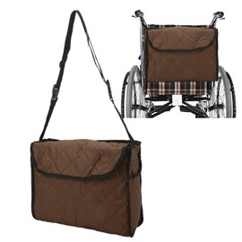 Cyrank Wheelchair Backpack Bag, Hanging Wheelchair Storage Bag, Wheelchair Organiser Storage Bag for Wheelchairs and Walkers (Coffee)