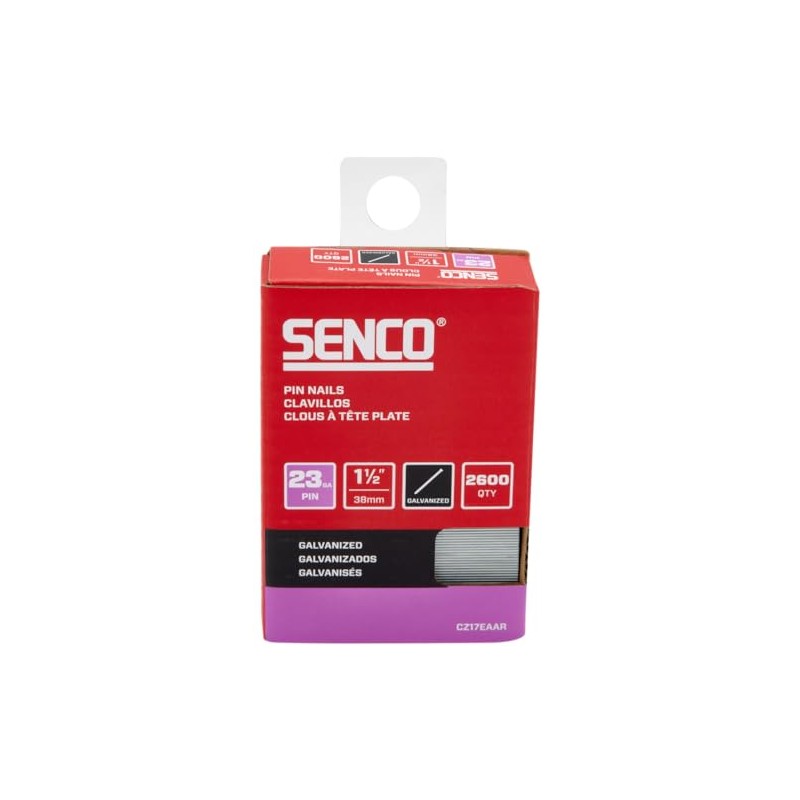 SENCO CZ17EAAR 1-1/2" 23 Gauge Pin Nails, Galvanized Finish 2,600