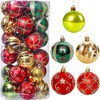 KAHEIGN 30Pcs Christmas Baubles, 6CM Gold Red Green Christmas Ball Ornaments Shatterproof Christmas Hanging Balls Sets for Christmas Tree Holidays Home Xmas Party Decoration (5 Styles)