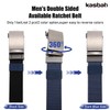 KASBAH Reversible Nylon Ratchet Belt for Men,Adjustable No-Hole Design for