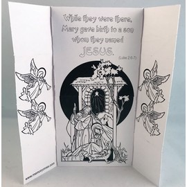 Christmas Story Origami Coloring Card for Children - 12/Pk 30047