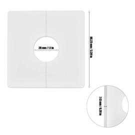 2 Pcs Wall Split Flange Plastics Square Shaped Escutcheon Plates with 28mm / 1.1 Inch Diameter Hole Water Pipe Cover for Various Pipes