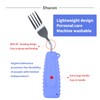 Ehucon Adaptive Utensils Angled Spoon and Fork for Hand Tremors