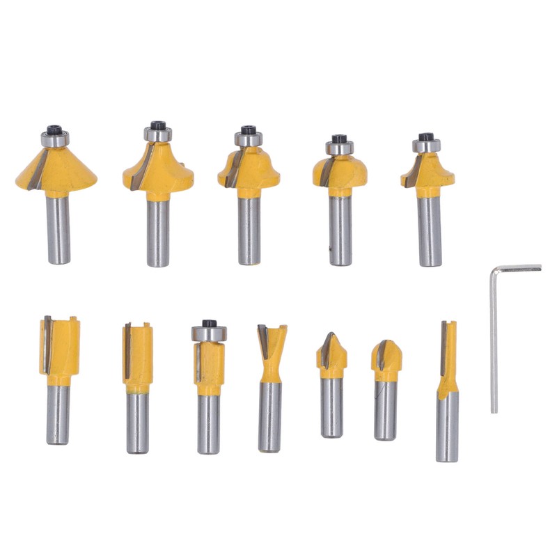 12PCS Router Bits 8mm Shank Carbide Blade Woodworking Milling Cutter
