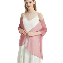 PANTONIGHT Long Chiffon Sheer Scarf For womens (071 Mauve)