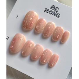 [High-quality textured real peach nail] Mulbok Takbok  - Round Square / [고퀄리티질감리얼복숭아네일] 물복딱복  - 라운드스퀘어