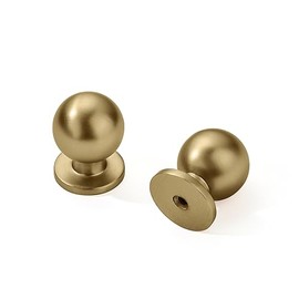 khtumeware 10 Pack Gold Cabinet Knobs Round 1 inch Brushed Brass Kitchen Zinc Alloy Dresser Knobs Metal Cabinet Handles