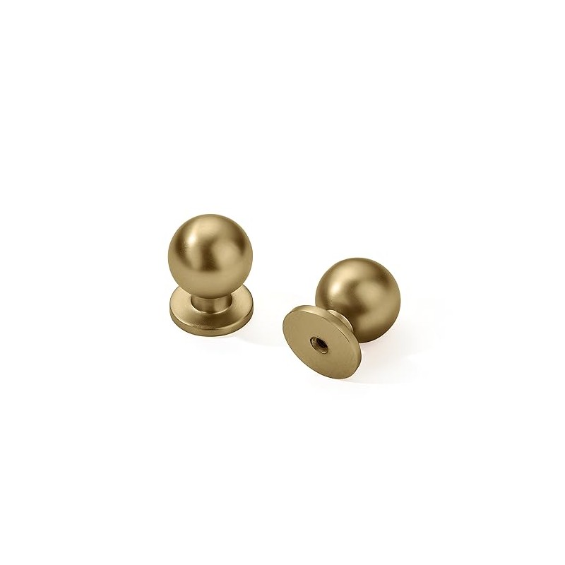 khtumeware 10 Pack Gold Cabinet Knobs Round 1 inch Brushed