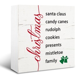 Santa Claus Candy Canes Rudolph Cookies Sign, Christmas Wood Box Sign, Winter Wood Sign, Country Style Christmas Home Decor, Home Decor Winter Sign, Rustic Christmas Winter Decor Sign