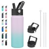 BJPKPK Insulated Water Bottles with Straw Lid, 22oz Cold &
