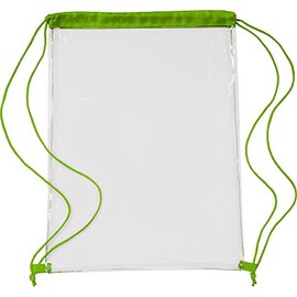 noTrash2003 Transparent sports backpack, premium gym bag with drawstring, also as a school backpack and for festivals, transparent in 5 colours, lime
